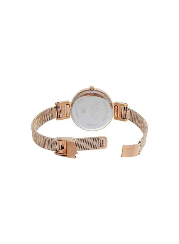 تيتان ساعة تايتان راجا بنقش أنثراسايت وسوار معدني نسائية